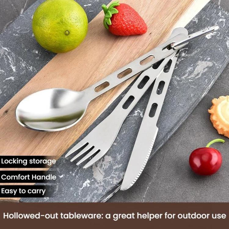 Outdoor Camping Cutlery Set Stainless Steel Knife Fork Spoon