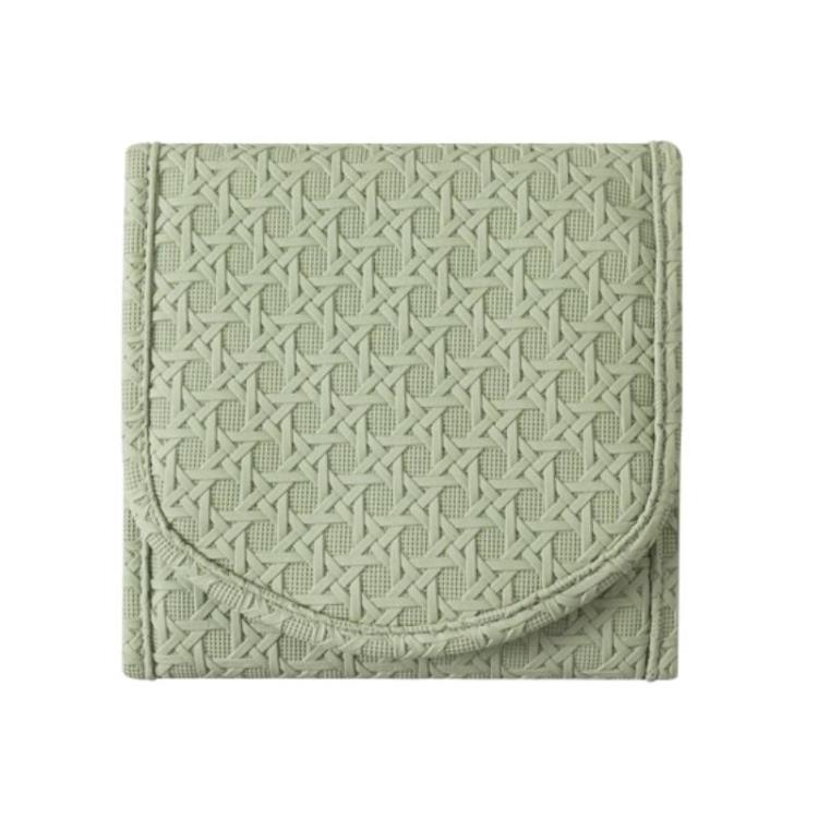 Foldable Portable Travel & Home Jewelry Storage Bag Leather Storage Pouch For Necklaces & Earrings — Large Green