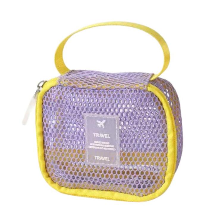 Mesh Multi-Functional Cosmetic Bag Large-Capacity Travel Makeup Storage Bag — Square Green