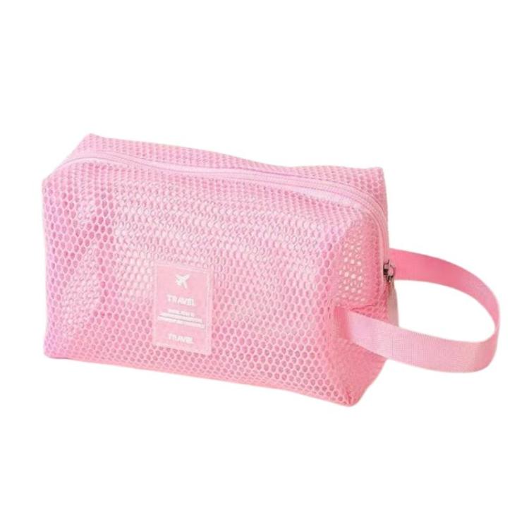 Mesh Multi-Functional Cosmetic Bag Large-Capacity Travel Makeup Storage Bag — Square Purple