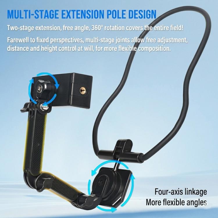 POV Neck Mount For Cell Phone & Action Camera Quick-Release Neck Holder With Extension Rod — view 6