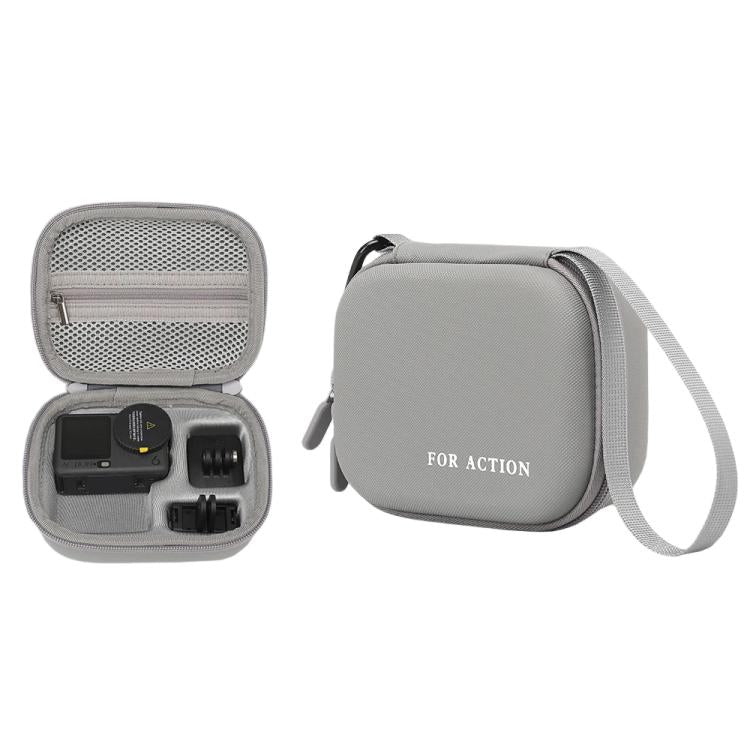 For DJI Osmo Action 6 Standard Combo Hard Carrying Case Portable Travel Storage Bag With Carabiner & Hand Strap — Black