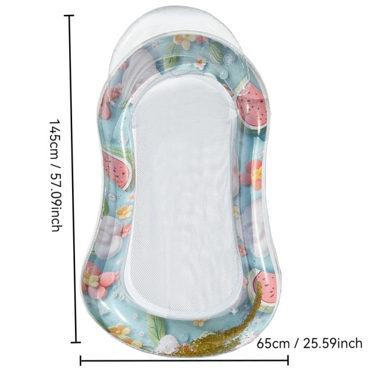 Inflatable Thickened Floating Bed Water Air Lounger — Sequined Starry Pink