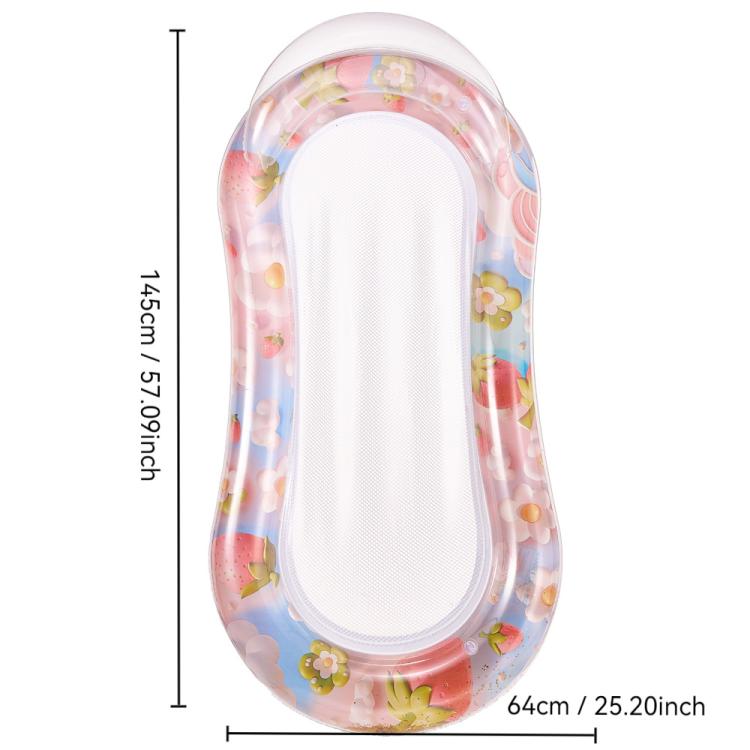 Inflatable Thickened Floating Bed Water Air Lounger — Sequins Watermelon Pattern