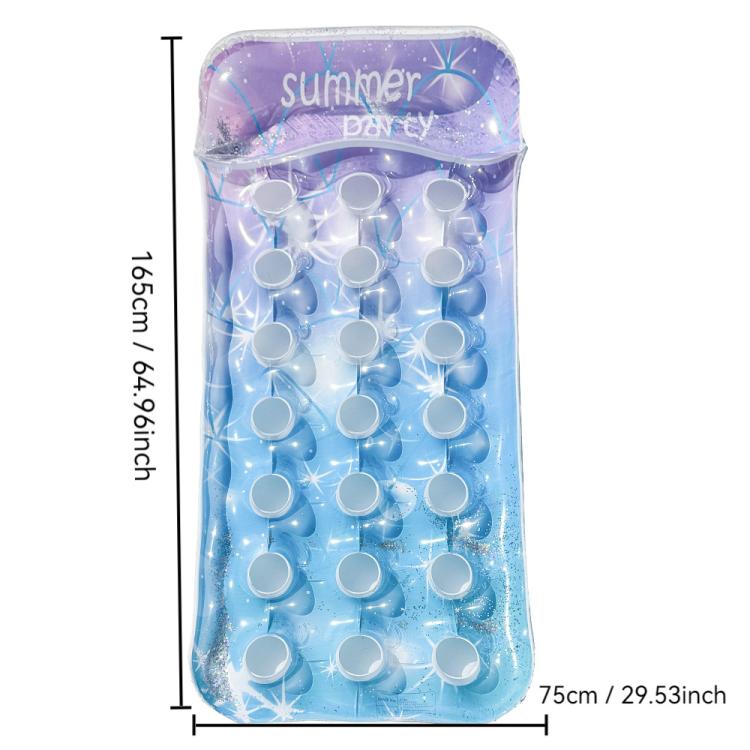Inflatable Thickened Floating Bed Water Air Lounger — Starry Pink Holes