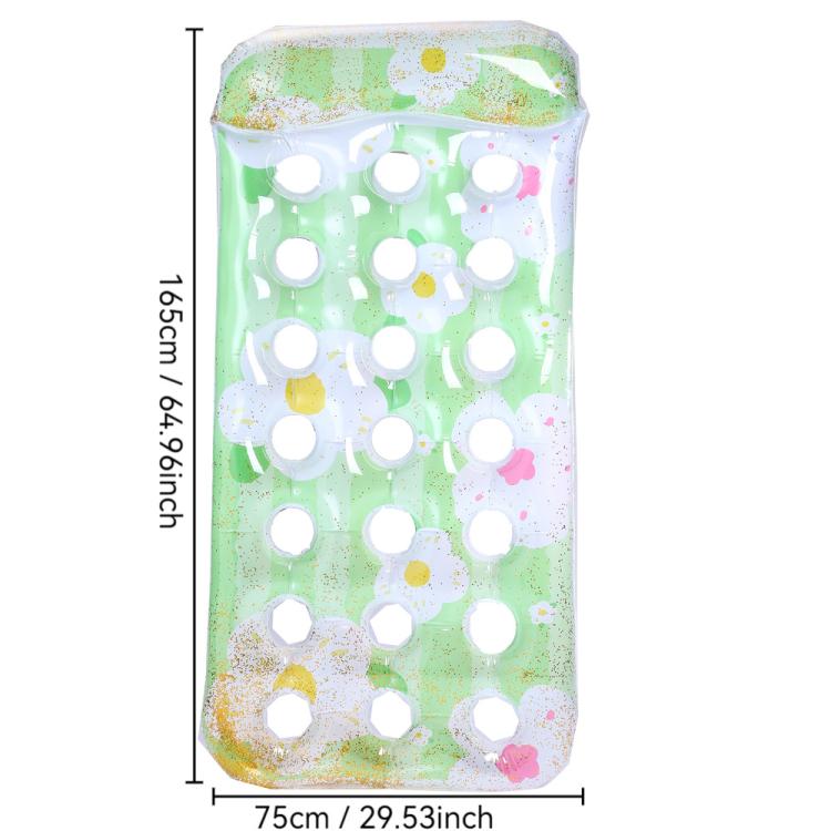 Inflatable Thickened Floating Bed Water Air Lounger — Starry Sky Rainbow Holes