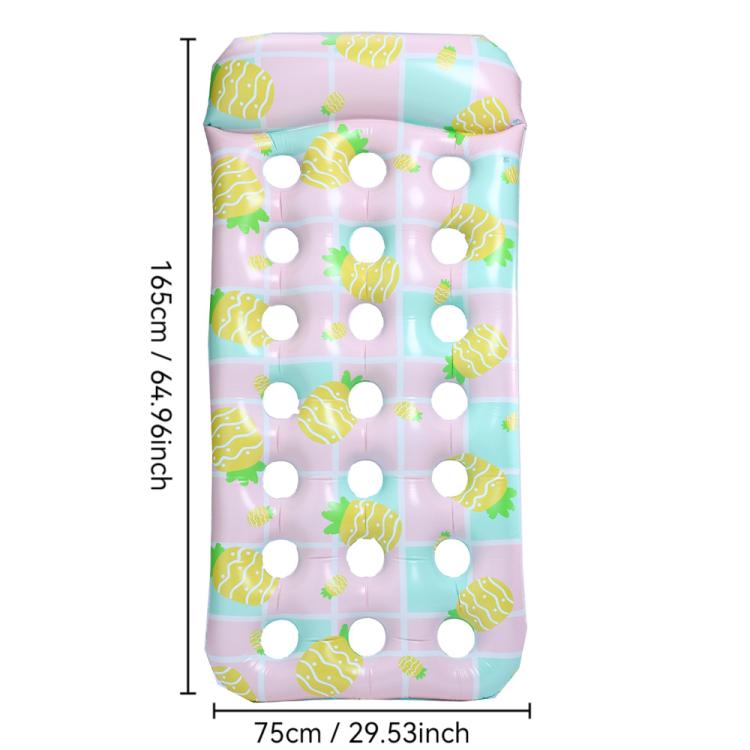 Inflatable Thickened Floating Bed Water Air Lounger — Strawberry Pattern Holes