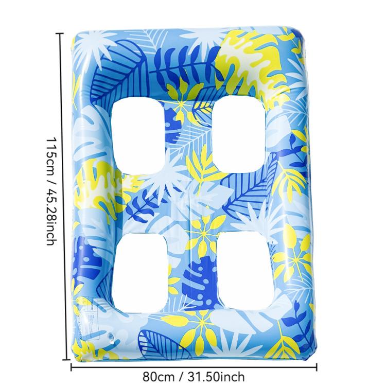 Inflatable Thickened Floating Bed Water Air Lounger — Lime Pineapple Pattern Holes