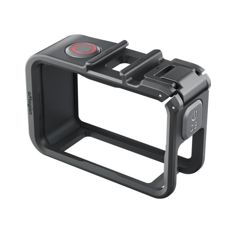 aMagisn PC Material Camera Cage for DJI Action 5 Pro / 4 / 3 with Quick Release Vertical/Horizontal Shoot Support, Cold Shoe Mount & 1/4-inch Thread