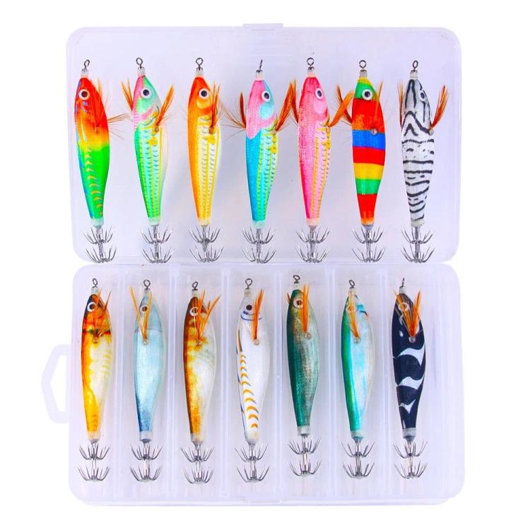 Luminous Wood Shrimp Squid Jig Fluorescent Octopus Saltwater Fishing Lure