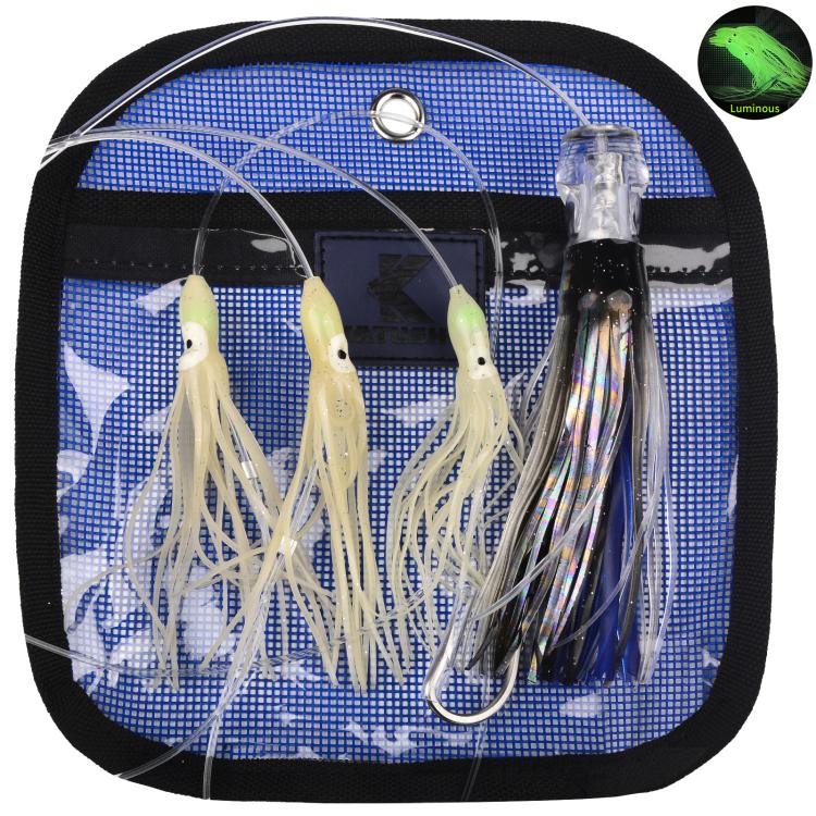Octopus Squid Soft Lures Daisy Chain with Lead Head Trolling Lures Fishing Rig Offshore Saltwater Fishing Skirt Baits — view 9
