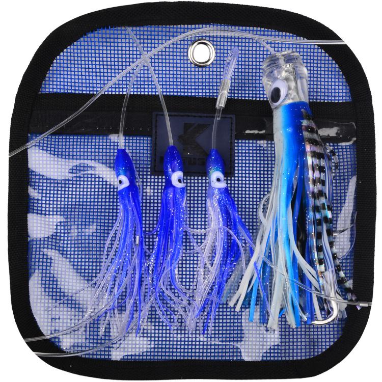 Octopus Squid Soft Lures Daisy Chain with Lead Head Trolling Lures Fishing Rig Offshore Saltwater Fishing Skirt Baits — C