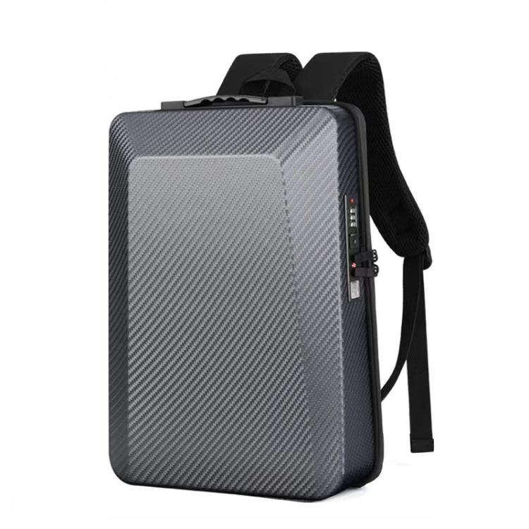 Hard Shell Laptop Backpack for Men 16inch Gaming Backpack with Combination Lock & USB Port — Silver Gray