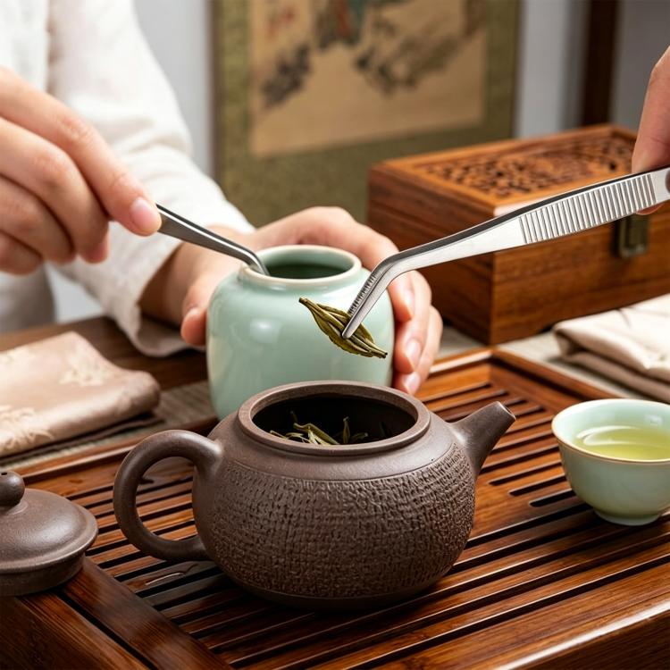 Extra Long Thick 401 Stainless Steel Tea Tongs Tea Tweezers