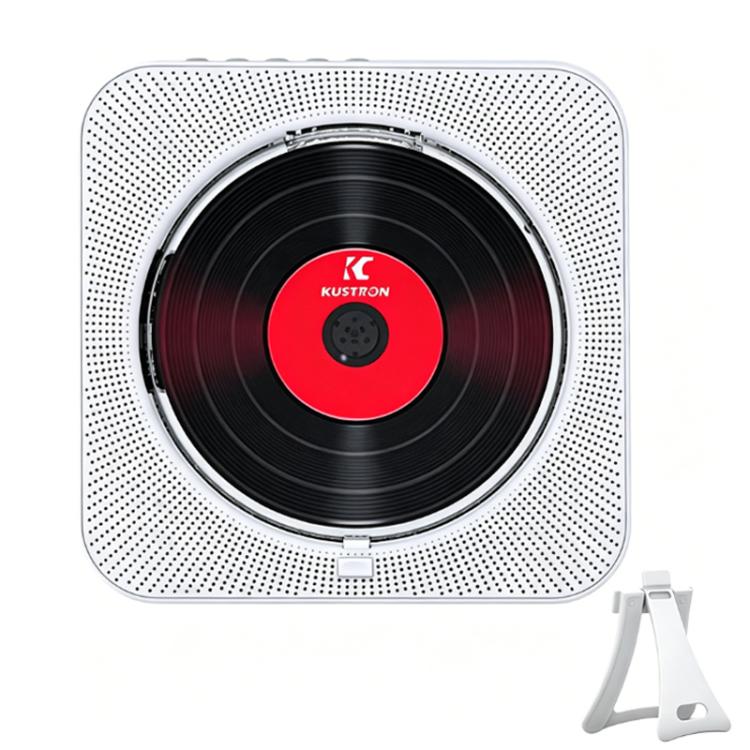 KUSTRON Home Wall-Mounted CD Player Bluetooth Speaker Music Player With Cover