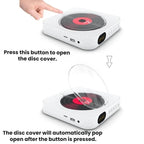 KUSTRON Home Wall-Mounted CD Player Bluetooth Speaker Music Player With Cover
