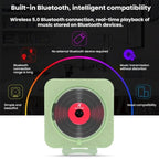 KUSTRON Home Wall-Mounted CD Player Bluetooth Speaker Music Player With Cover