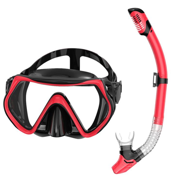 Snorkel Set for Adults 180-degree Panoramic View Diving Mask with Anti-Fog Lens Snorkeling Gear for Scuba Diving, Swimming — Black