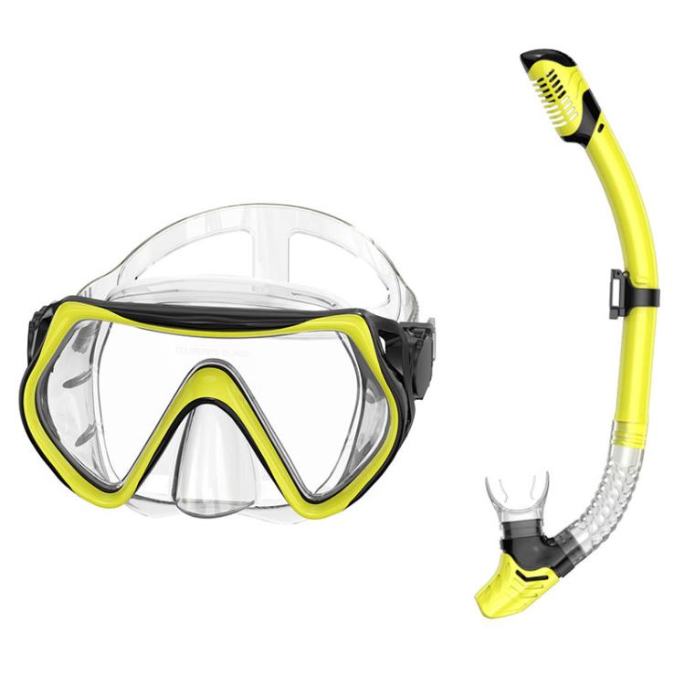 Snorkel Set for Adults 180-degree Panoramic View Diving Mask with Anti-Fog Lens Snorkeling Gear for Scuba Diving, Swimming — Transparent Pink