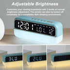 Multi-Function Digital Alarm Clock With Dimmable Night Light, Date/Weekday/Temperature, Dual Alarms, Timer Function, USB Charging Port — view 10