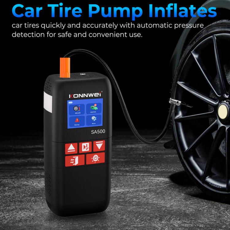KONNWEI SA500 2.4 Inch Color Screen Portable Car Tire Inflator Car Emergency Jump Starter — view 2