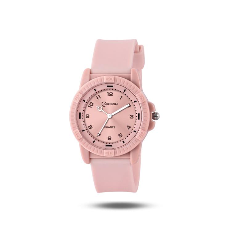 MINGRUI Quartz Watch for Boys Girls Students 30M Waterproof Minimalist Analog Wrist Watch with Soft Silicone Strap — Black