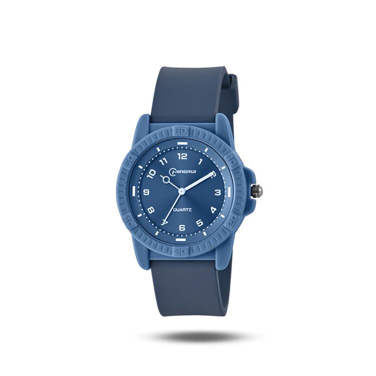 MINGRUI Quartz Watch for Boys Girls Students 30M Waterproof Minimalist Analog Wrist Watch with Soft Silicone Strap — White