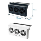 3 In 1 Solar-Powered Vehicle-Mounted Ventilation Cooling Circulating Exhaust Fan — Black