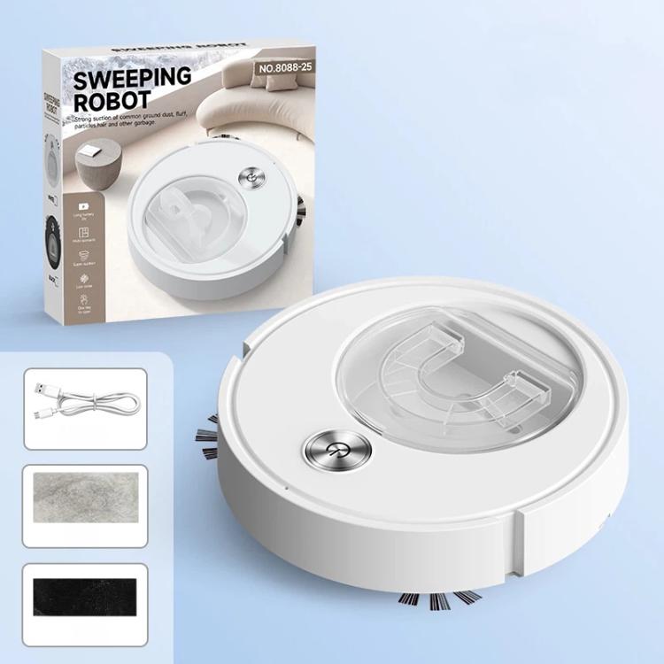Robot Vacuum Cleaner 3-in-1 Sweeping, Vacuuming & Mopping With Visual Large Dustbin — Black