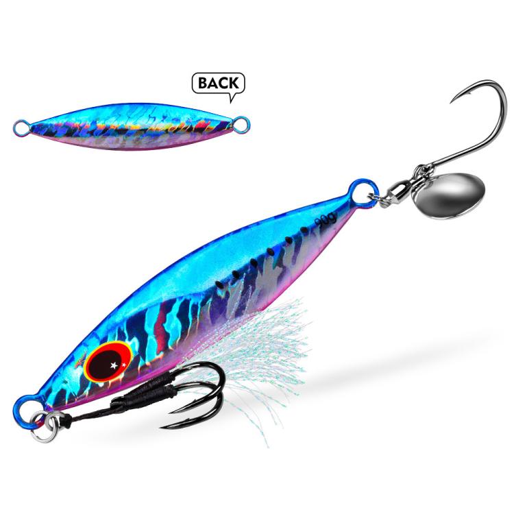 PROBEROS LF179 Metal Jigging Lures with Spinner Blade Glow in the Dark Saltwater Fishing Jigs — 80g
