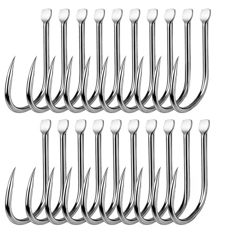 PROBEROS 20pcs Iseama Single Fishing Hooks High Carbon Steel Barbed Octopus Circle Hooks For Saltwater And Freshwater — No. 1/0