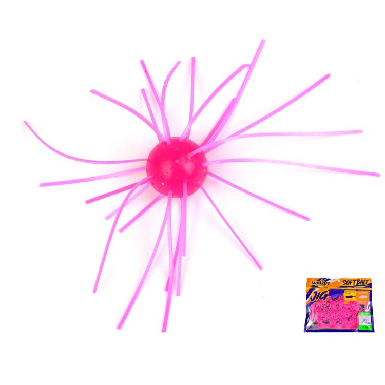 PROBEROS 12pcs /Bag 1.8g Sea Urchin Shaped Soft Baits Spider Dice Lure with Dynamic Tentacles for Bass Trout Crappie — A