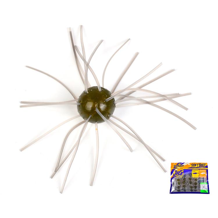 PROBEROS 12pcs /Bag 1.8g Sea Urchin Shaped Soft Baits Spider Dice Lure with Dynamic Tentacles for Bass Trout Crappie — B