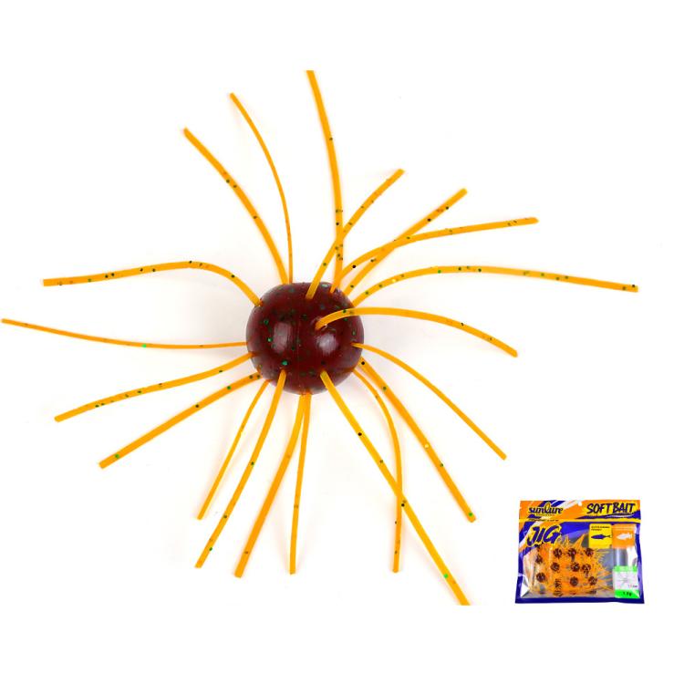 PROBEROS 12pcs /Bag 1.8g Sea Urchin Shaped Soft Baits Spider Dice Lure with Dynamic Tentacles for Bass Trout Crappie — E