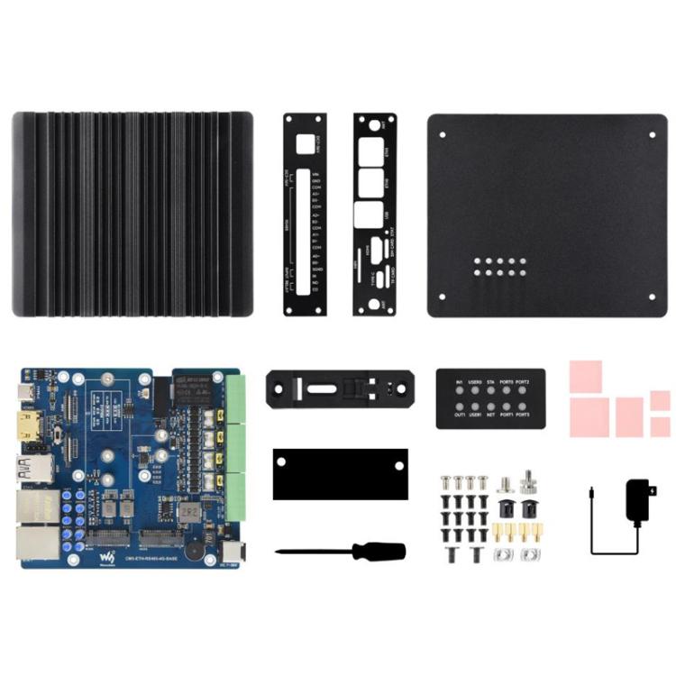Waveshare 34252 CM5 Gigabit/2.5G Dual Ethernet Multi-Function Expansion Board Supports RS485 Industrial Communication, 4G / 5G Module And 4K Display Output — EU Plug
