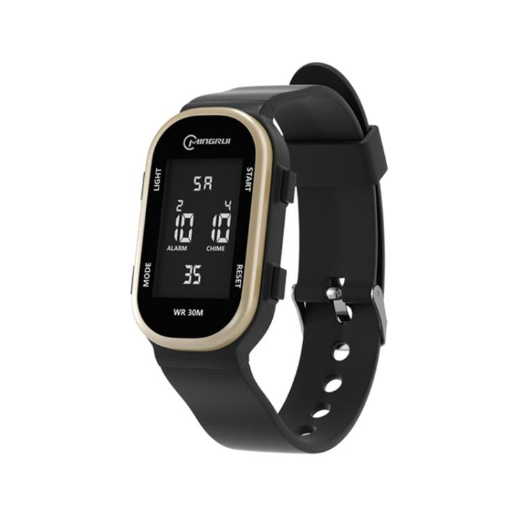 MINGRUI Kids Digital Sport Watch 30M Waterproof Slim Fitness Wristband for Boys Girls with LED Backlight, Alarm, Calendar — Black
