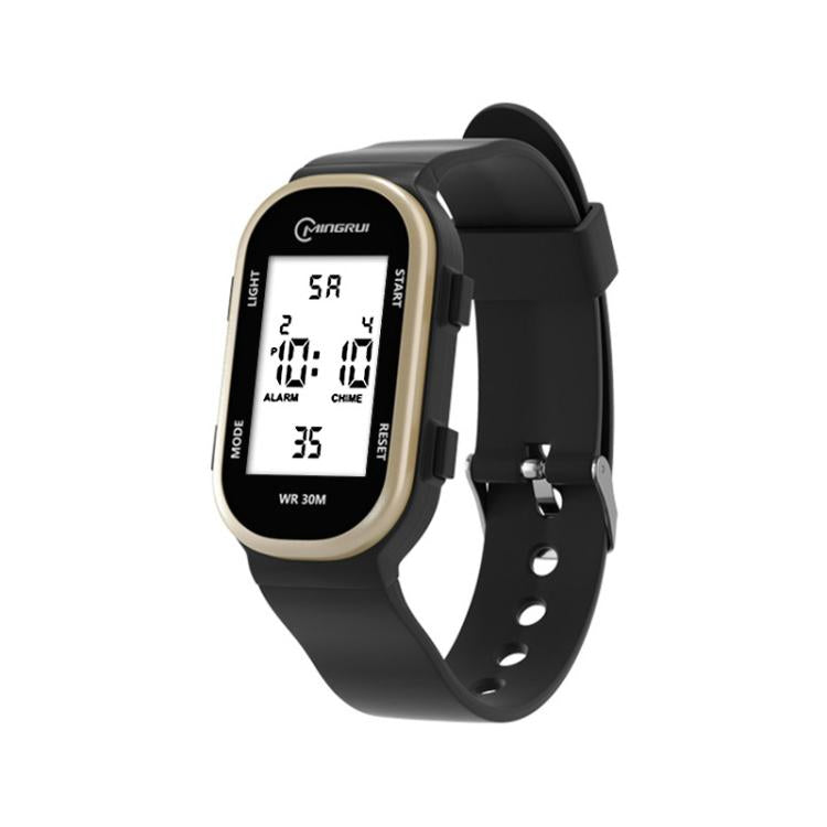 MINGRUI Kids Digital Sport Watch 30M Waterproof Slim Fitness Wristband for Boys Girls with LED Backlight, Alarm, Calendar — White Screen Black