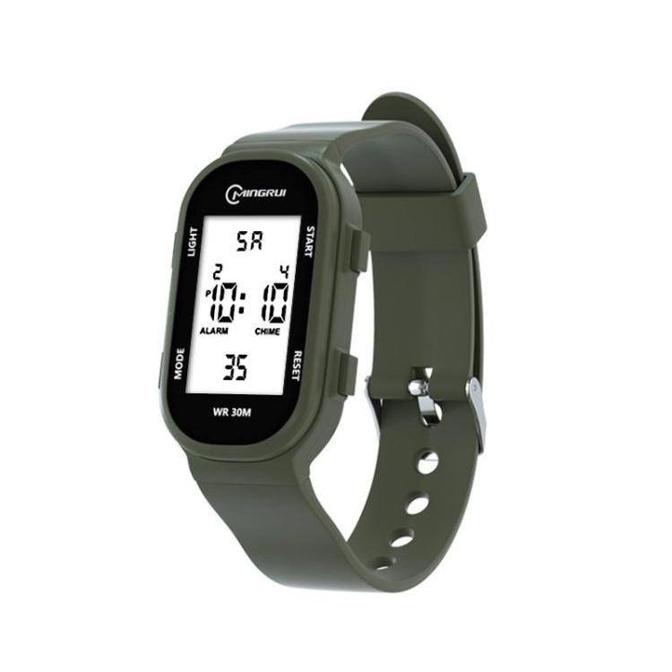 MINGRUI Kids Digital Sport Watch 30M Waterproof Slim Fitness Wristband for Boys Girls with LED Backlight, Alarm, Calendar — White Screen White Gold