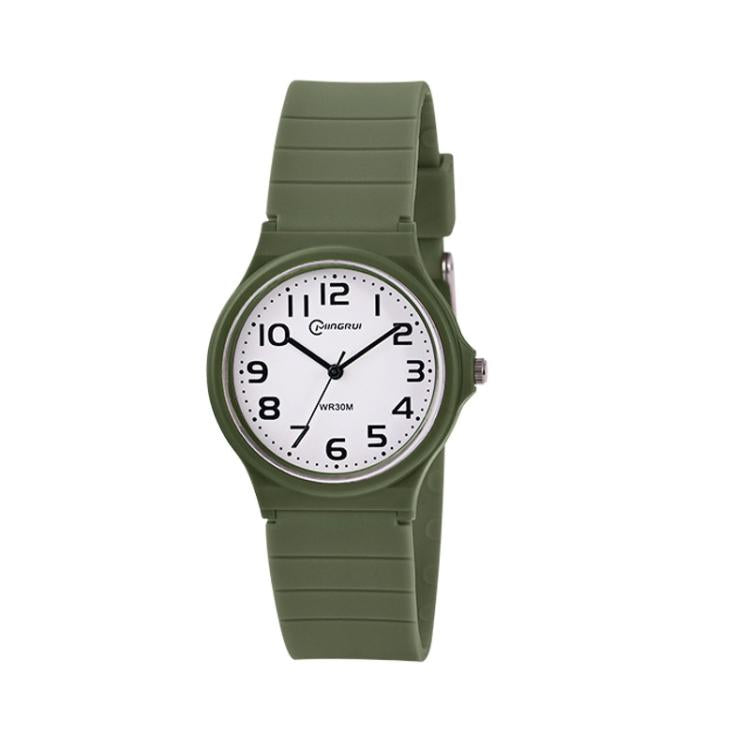 MINGRUI Analog Watch For Boys Girls Waterproof Student Wrist Watch With Quartz Movement — White