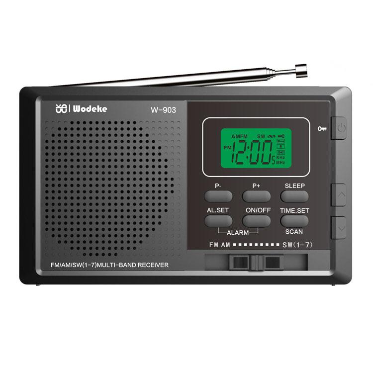 WDK FM/AM/SW Multi-Band LCD Screen Clock-Controlled Stereo Digital Radio — For EU