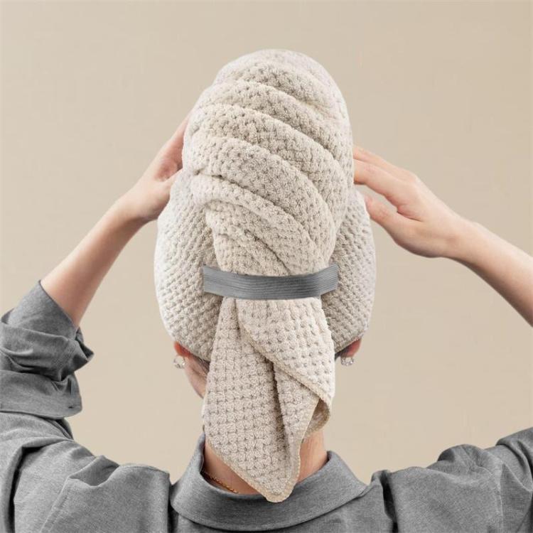 24x39 Inch Ultra Absorbent Hair Towel Wrap For Long Hair Large Waffle Weave Microfiber Drying Turban With Elastic Strap — Pink
