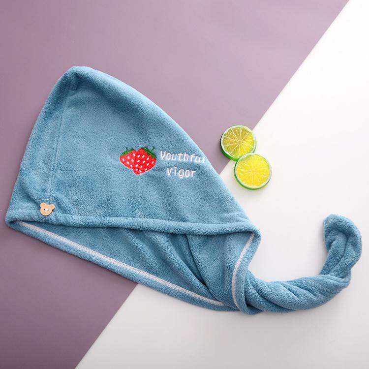 Microfiber Hair Towel Wrap For Women Super Absorbent Quick Dry Hair Drying Cap With Cute Embroidery Soft Coral Fleece Hair Turban — Yellow