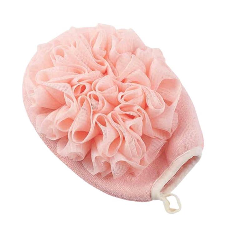 2 In 1 Bath Towel Gloves With Bath Sponge — Blue