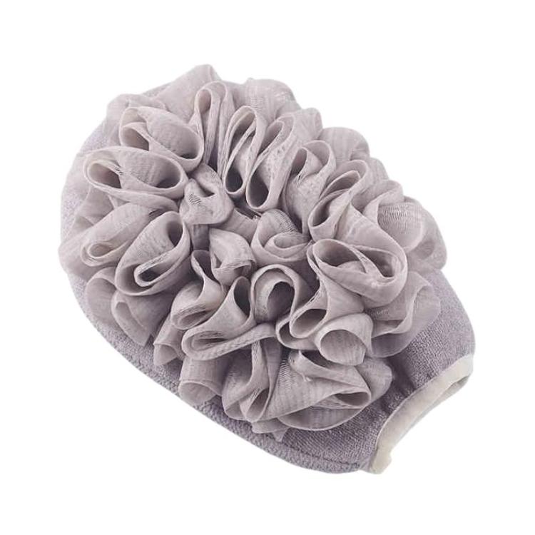 2 In 1 Bath Towel Gloves With Bath Sponge — Pink