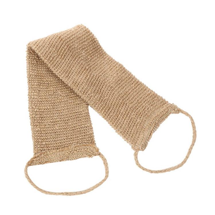 Heavy-Duty Bath Scrubber Double Sided Thickened Back Scrubber — Jute Brown Back Comb+Gloves