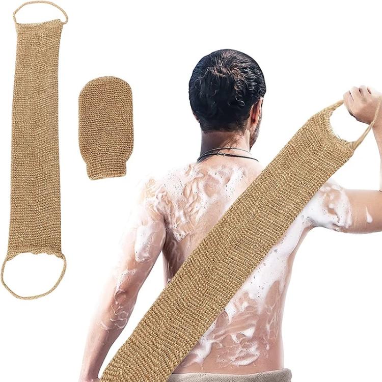 Heavy-Duty Bath Scrubber Double Sided Thickened Back Scrubber — Jute Back Comb