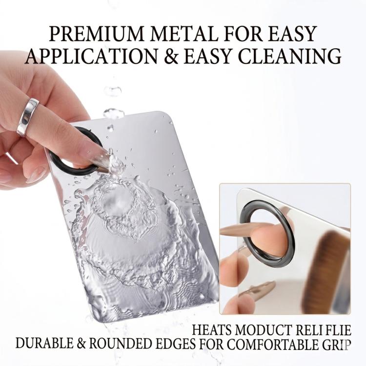 5 In 1 Makeup Foundation Spatula Set with Mixing Palette, Flat Top Foundation Brush and Powder Puffs Cosmetic Mixing Tool — view 3