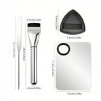 5 In 1 Makeup Foundation Spatula Set with Mixing Palette, Flat Top Foundation Brush and Powder Puffs Cosmetic Mixing Tool — view 5