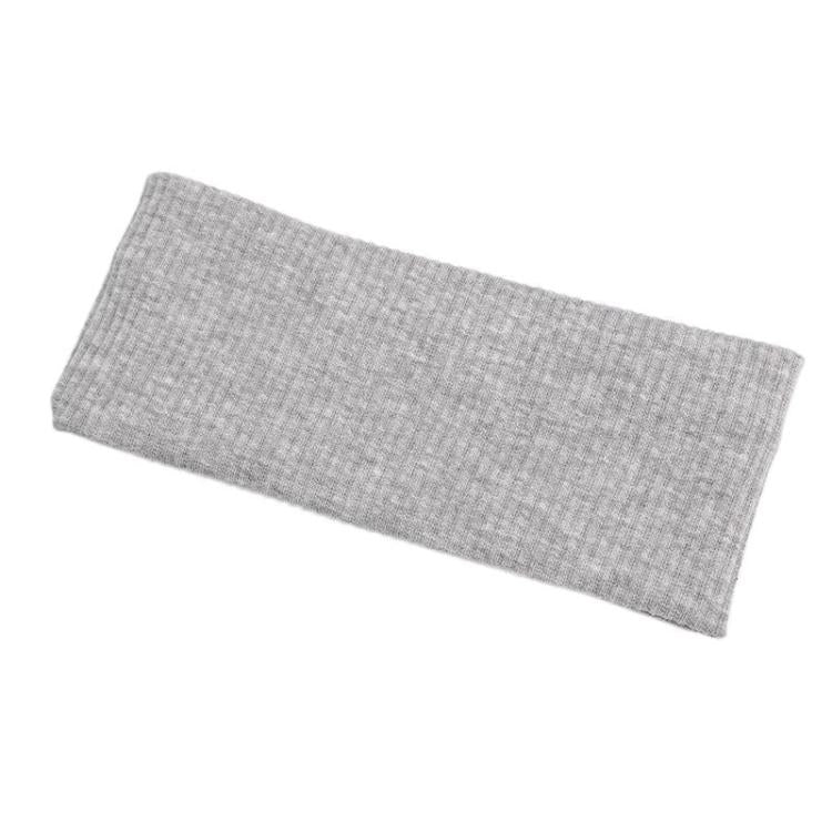 18.5 x 8cm Knitted Striped Sports Headband Wide Edge Face Washing Hair Band — Khaki