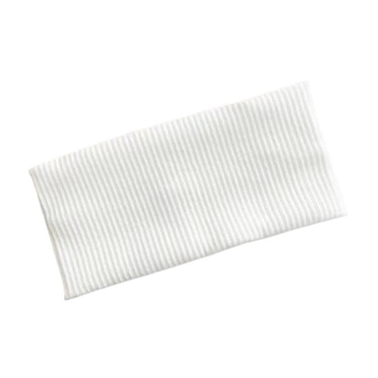18.5 x 8cm Knitted Striped Sports Headband Wide Edge Face Washing Hair Band — Grey